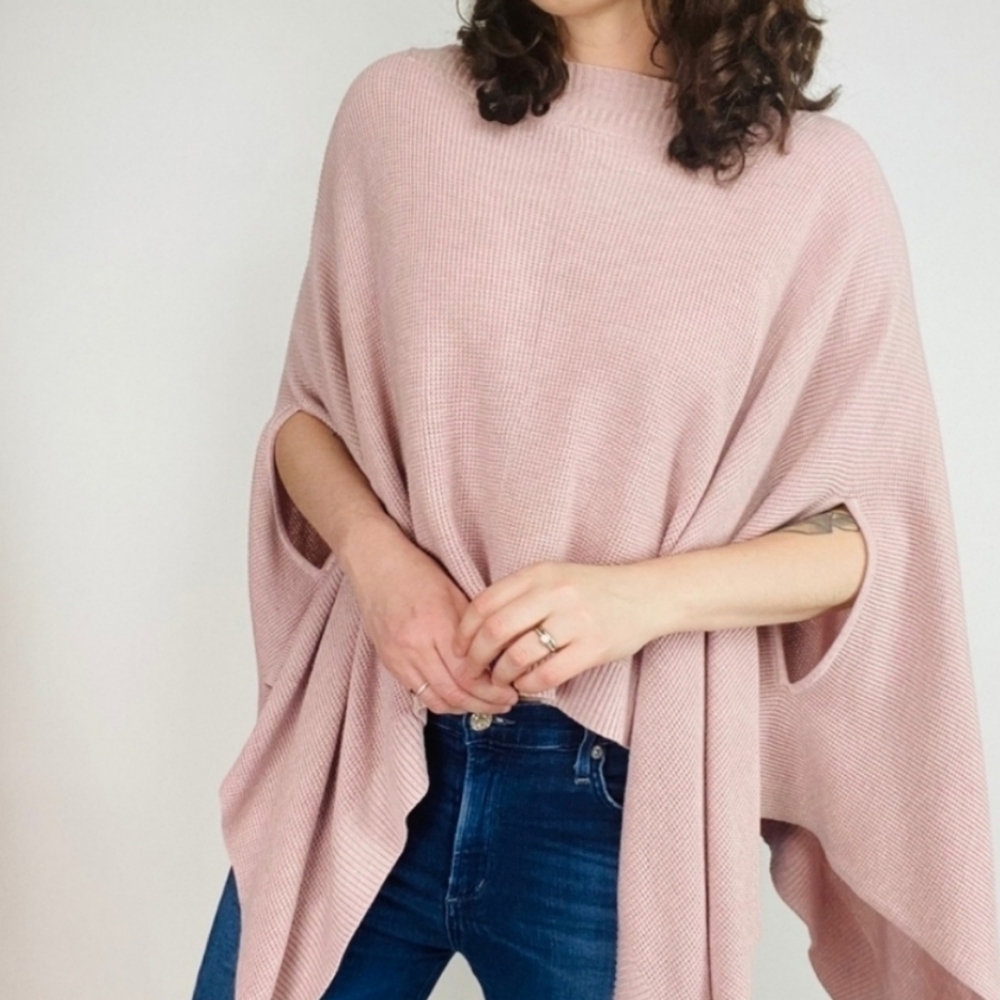 Lululemon Forward Flow Silk Blend Knit Poncho Top Lounge Pink Activewear OS